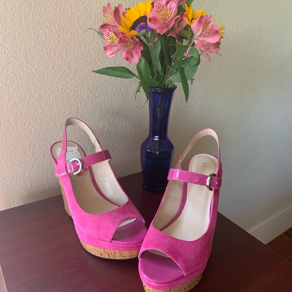 Pink Felt Wedges